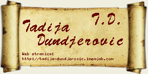 Tadija Dunđerović vizit kartica